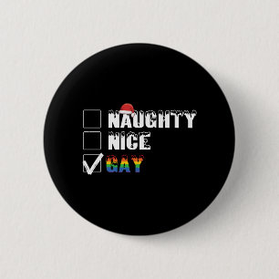 Ondeugend Leuk Gay Rainbow Pride LGBT Kerstcadeau Ronde Button 5,7 Cm