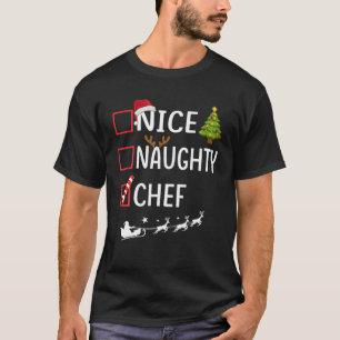 Ondeugend Leuke chef-kok Kerst Pyjama Grappig Sant T-shirt