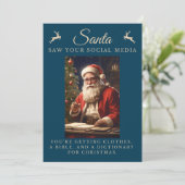 Ondeugend Lijst Grappig Sarcastisch Kerstmis Feestdagenkaart (Staand voorkant)