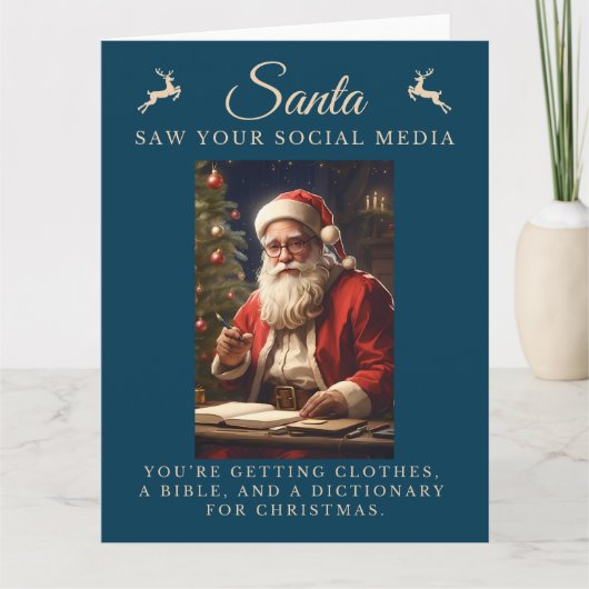 Ondeugend Lijst Grappig Sarcastisch Kerstmis Kaart (Voorkant)