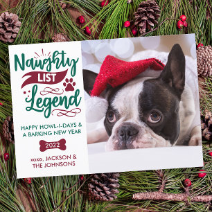 Ondeugend Lijst Legende Gepersonaliseerde Pet Dog  Feestdagenkaart
