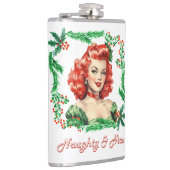 Ondeugend & Mooi Retro Kerstmis Pinup Heupfles (Rechts)