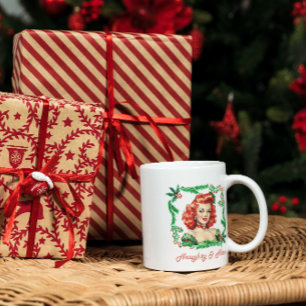Ondeugend & Mooi Retro Kerstmis Pinup Koffiemok