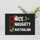 Ondeugend Nice Australische Kerstlijst Vakantie Kaart (Staand voorkant)