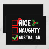 Ondeugend Nice Australische Kerstlijst Vakantie Kaart (Voorkant / Achterkant)