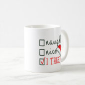 Ondeugend Nice Ik probeerde Checklist Koffiemok (Voorkant rechts)