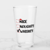 Ondeugend Nice Whiskey Santa Kerstlijst Glas (Voorkant)
