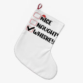 Ondeugend Nice Whiskey Santa Kerstlijst Grote Kerstsok (Voorkant (Hangend))