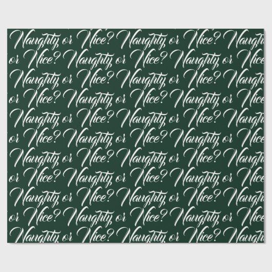 Ondeugend of Mooi donkergroen elegant script grapp Cadeaupapier (Vlak)