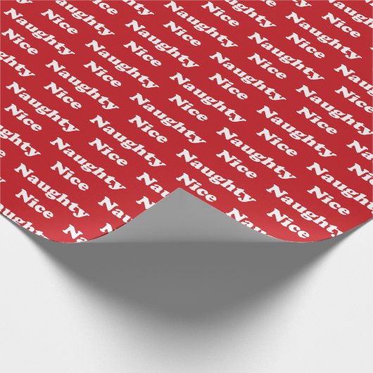 Ondeugend of mooi rood wit modern grappig schattig cadeaupapier (Hoek)