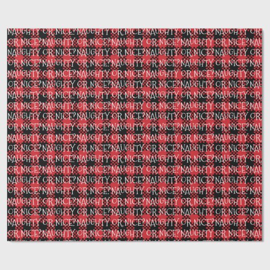 Ondeugend of mooi wit rood zwart buffel plaid scha cadeaupapier (Vlak)