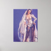 Ondeugend Pin Up Bride Canvas (Voorkant)