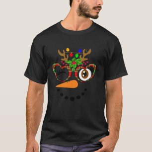 Ondeugend rendier gezicht zonnebril Xmas Plaid Chr T-shirt