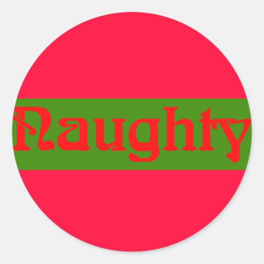 Ondeugend rood op groen ronde sticker (Voorkant)