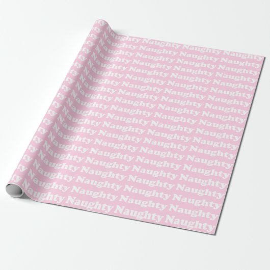 Ondeugend roze wit typografie patroon grappig scha cadeaupapier (Uitgerold)