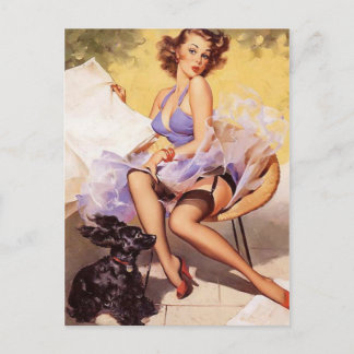 Ondeugend Violet Pin Up Meisje Briefkaart