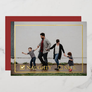 Ondeugende foto folie feestdagenkaart