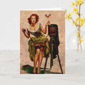 Ondeugende fotograaf, verjaardag kaart (Gele Bloem)