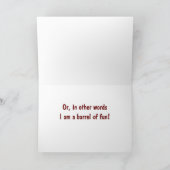 "ONDEUGENDE IK, GEWOON EEN VAT PLEZIER" FEESTDAGEN KAART (Binnen)