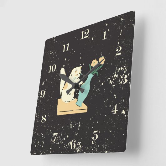 Ondeugende kat vierkante wandklok vierkante klok (Hoek)