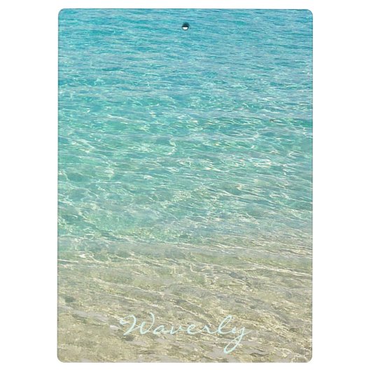 Ondiep water gepersonaliseerde turquoise & zand klembord (Achterkant)