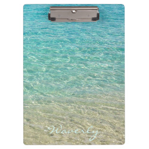 Ondiep water gepersonaliseerde turquoise & zand klembord