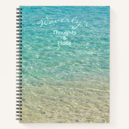 Ondiep water gepersonaliseerde turquoise & zand notitieboek