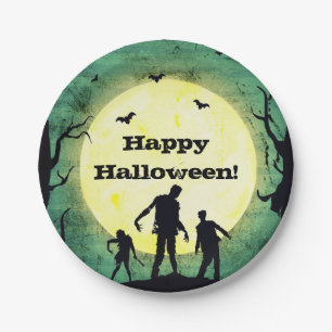 Ondode Zombies Zombie Halloween Feest Papieren Bordje