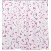 Ondoorzichtig ontwerp - Roze & wit Douchegordijn (Voorkant)