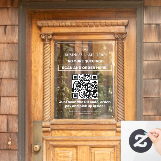 Ondoorzichtig | QR-code menuscanaanjzer Transparan Raamsticker (Huis Deur)