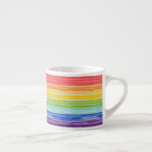 Ondoorzichtige regenboogstrepen espresso kop