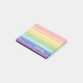 Ondoorzichtige regenboogstrepen post-it® notes (Schuin)