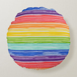 Ondoorzichtige regenboogstrepen rond kussen
