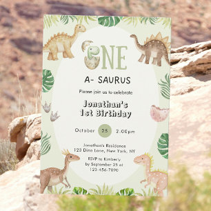 One a Saurus 1er anniversaire Invitation