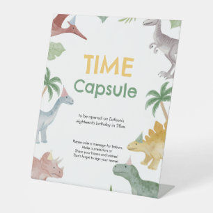 One A Saurus Dinosaur Jongens Verjaardag Tijd Caps Reclamebord Met Voetstuk