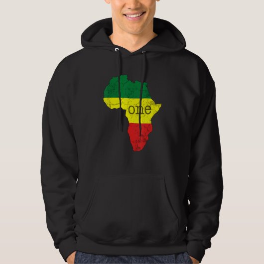 One Africa Pan African Pride Map Flag Black Pride Hoodie (Voorkant)