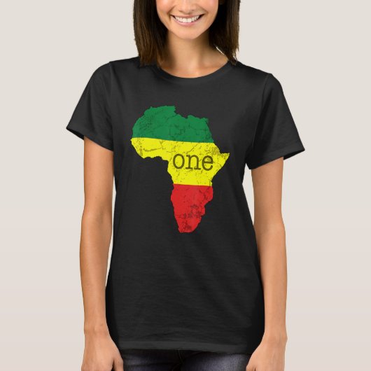 One Africa Pan African Pride Map Flag Black Pride T-shirt (Voorkant)