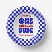 One American Dude 4 juli 1 Verjaardagsfeestje Papieren Kommen (Voorkant)
