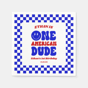 One American Dude 4 juli 1 Verjaardagsfeestje Servet