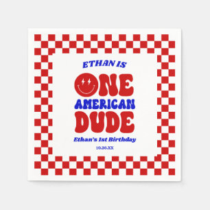One American Dude 4 juli 1 Verjaardagsfeestje Servet