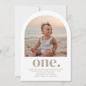 One Arch Foto Eerste Verjaardag Uitnodiging (Voorkant)