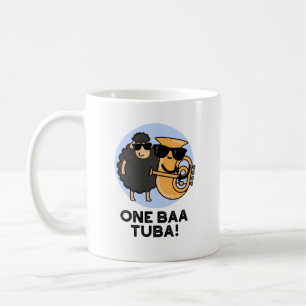 One Baa Tuba Funny Music Sheep Pun Koffiemok