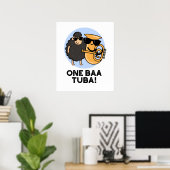 One Baa Tuba Funny Music Sheep Pun Poster (Thuiskantoor)