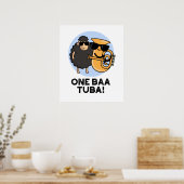 One Baa Tuba Funny Music Sheep Pun Poster (Keuken)
