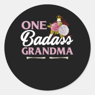 One Badass Grandma Funny Grandma Gift Ronde Sticker
