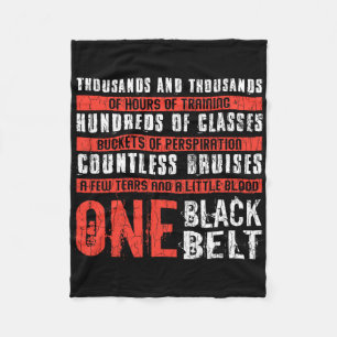 One Black Belt Funny Martial Arts Karate Taekwondo Fleece Deken