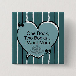 One Book, Two Books... I Want More! Vierkante Button 5,1 Cm