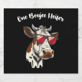 One Boujee Heifer Grappige Koe  Retro Bier Etiket (Enkel label)