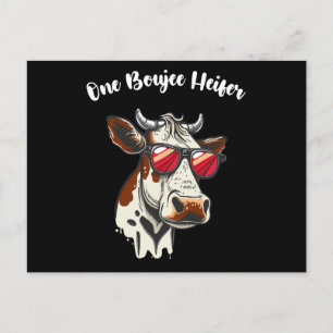 One Boujee Heifer Grappige Koe Retro Briefkaart