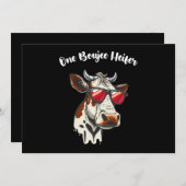 One Boujee Heifer Grappige Koe  Retro Kaart (Voorkant / Achterkant)
